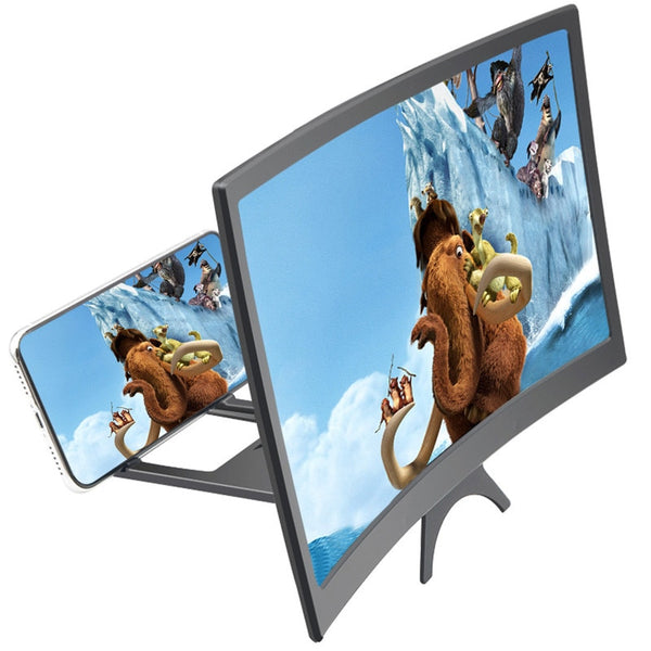 12 Inch 3D Mobile Phone Screen Magnifier HD Video Amplifier for Smartphone Stand