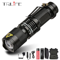 Super bright Mini LED Flashlight Zoom T6 Led Lamp Bead Torch 5 Mode Camping Lamp Waterproof Use 18650 Rechargeable Battery