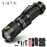 Super bright Mini LED Flashlight Zoom T6 Led Lamp Bead Torch 5 Mode Camping Lamp Waterproof Use 18650 Rechargeable Battery